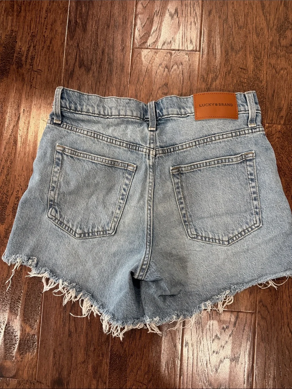 Lucky Brand Light Blue Frayed Hem Denim Shorts - Picture 2 of 3